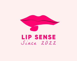 Lips Nail Polish Cosmetics logo design