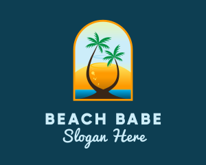 Cocktail Sun Beach logo design