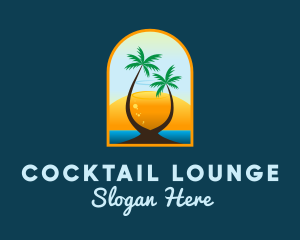 Cocktail Sun Beach logo design