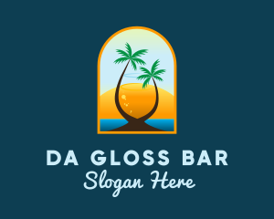 Cocktail Sun Beach logo design