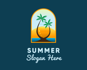 Cocktail Sun Beach logo design