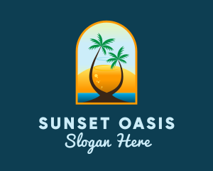 Cocktail Sun Beach logo design