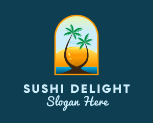 Cocktail Sun Beach logo design