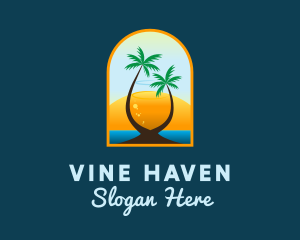 Cocktail Sun Beach logo design