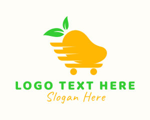 Food Delivery - Mango Grocery Cart logo design