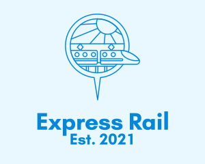 Railway - Bullet Train Location Pin logo design