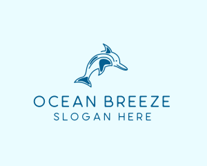 Ocean Wild Dolphin  logo design