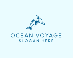 Ocean Wild Dolphin  logo design