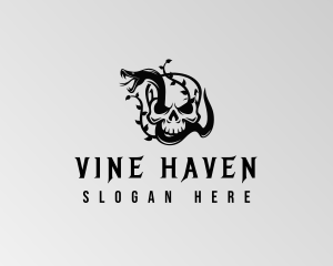 Snake Skull Vine logo design