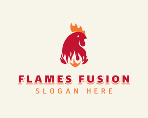 Flaming Chicken BBQ logo design