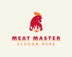 Flaming Chicken BBQ logo design