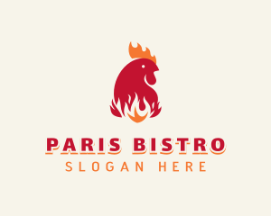 Flaming Chicken BBQ logo design