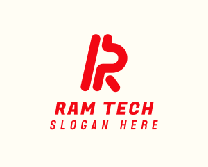 Modern Tech Letter R logo design