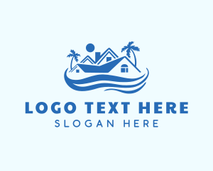 Coast - Blue Tropical House logo design
