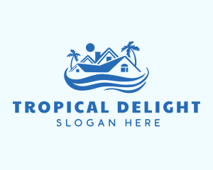 Blue Tropical House logo design