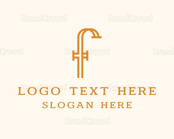 Golden Faucet Letter F Logo