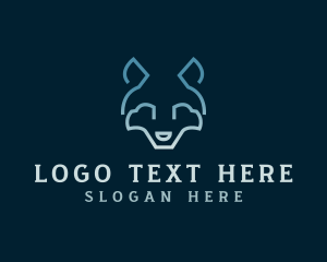 Dog - Minimal Line Wolf logo design