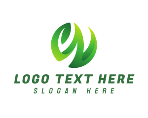 Herbal - Leaf Spa Letter W logo design