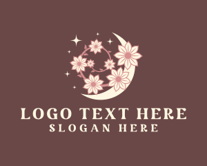 Bloom - Organic Flower Moon logo design
