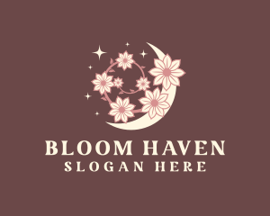 Organic Flower Moon logo design