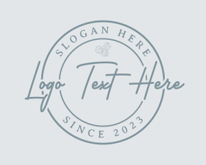 Stamp - Flower Script Badge logo design