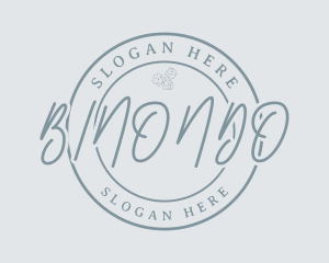 Flower Script Badge Logo