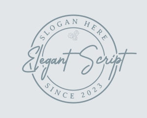 Flower Script Badge logo design