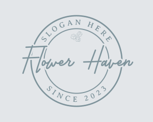 Flower Script Badge logo design