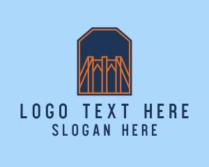Tourist Spot - Architectural Brooklyn Bridge logo design
