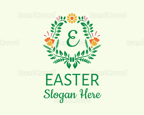 Natural Flower Wreath Logo