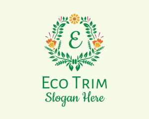 Natural Flower Wreath logo design