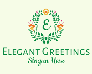 Natural Flower Wreath logo design