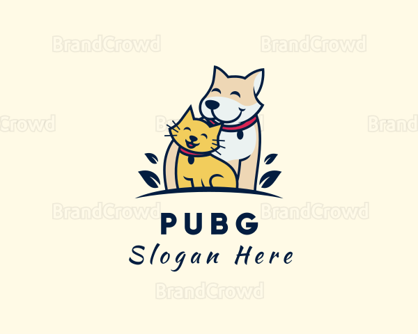 Smiling Pet Cat Dog Logo