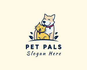 Smiling Pet Cat Dog logo design