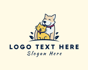 Pet Shop - Smiling Pet Cat Dog logo design