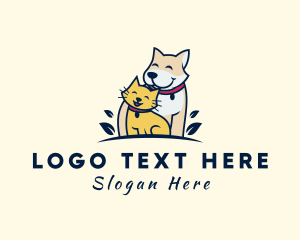 Smiling Pet Cat Dog Logo