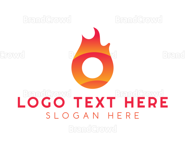 Flaming Ring Letter O Logo