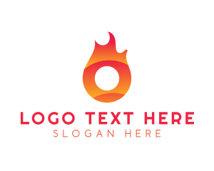 Fire - Flaming Ring Letter O logo design