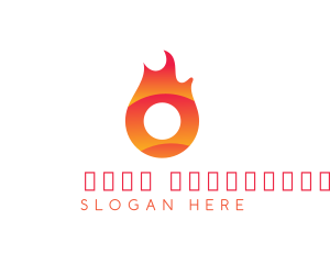 Kitchen - Flaming Ring Letter O logo design