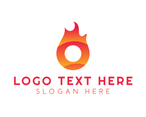 Flaming Ring Letter O Logo