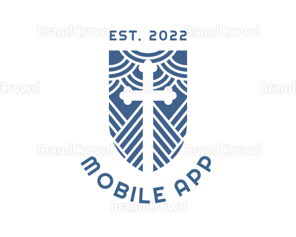 Blue Weave Cross Logo