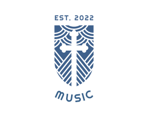 Biblical - Blue Weave Cross logo design