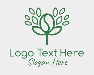 Organic Coffee - Coffee Bean Plant logo design