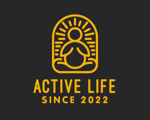 Golden Yoga Wellness Exercise  logo design