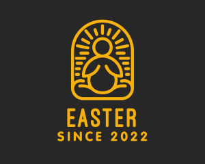 Peace - Golden Yoga Wellness Exercise logo design