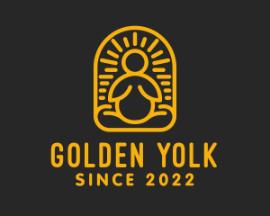 Golden Yoga Wellness Exercise  logo design