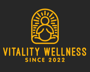 Golden Yoga Wellness Exercise  logo design