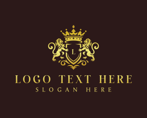 High End - Lion Royalty Crown logo design