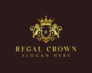 Lion Royalty Crown logo design