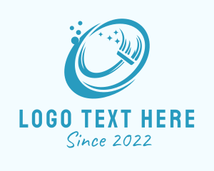 Blue - Broom Cleaning Sanitation logo design